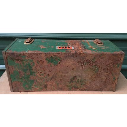 PARK 20H Metal Tool Box & Tray 20 x 8.25 x 9.5 vintage green steel