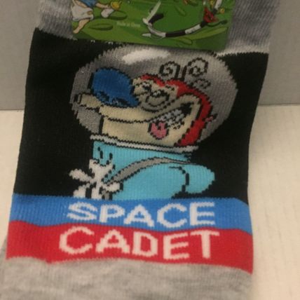 NEW Nickelodeon Stimpy Space Cadet & Mr. Krabs Like a Boss Crew Socks Size 10-13