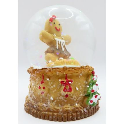 Miniature Mrs Gingerbread Woman Snow Globe Glitter Christmas 6 CM Cift