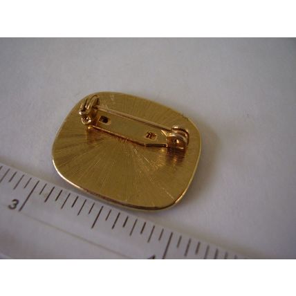 Vintage Brooch Damascene Black & Gold Humming Bird Flower Toledo 1" Lapel Pin