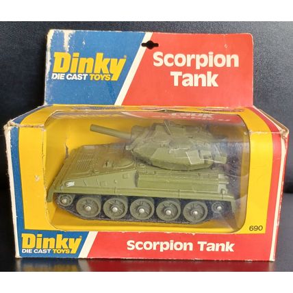 VINTAGE DINKY " SCORPION TANK 690 WITH BOX&INSERT " UK FREEPOST