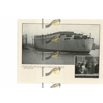 Launching Queen Mary, Clydebank, 1934, Book Illustration (Print), 1935