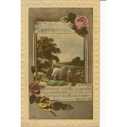 PC20648 Greetings. All Happiness on My Daughters Birthday. RP. 1942