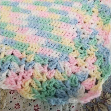 Handmade Pastel Rainbow Crochet Baby Blanket