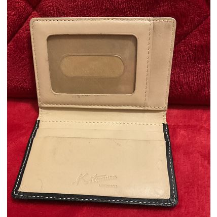 A Vintage KITAMURA MOTOMACHI Black Leather ID Wallet JAPAN