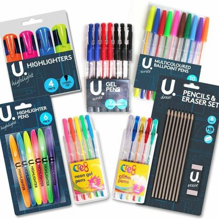 COLOURFUL PENS & PENCILS Highlighters Gel Ballpoint HB Drawing Writing Art Craft