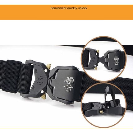 Mens Tactical Belt Alloy Zinc Buckle Outdoor Work Hiking Elastic Belt Stretching