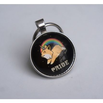 SUPER CUTE PRIDE KEYRING WITH DOGGIECORN AND RAINBOW IN GIFT BAG