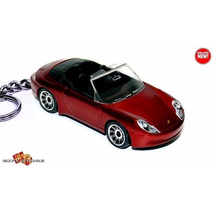 HTF KEYCHAIN RED PORSCHE 911 CARRERA CONVERTIBLE CUSTOM Ltd Ed NICE GIFT