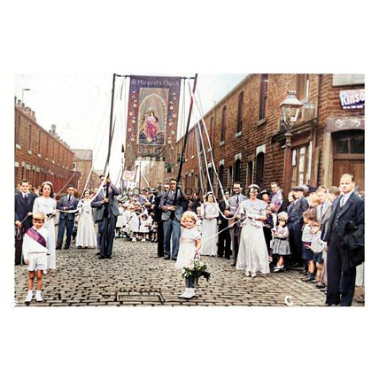 ptc5187 - Lancs - An early St. Margaret's Church March in Burnley - print 6x4