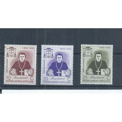 Netherlands Antilles stamps. 1960 Mgr. M.J. Niewindt MH SG 417 - 419 (AK823)