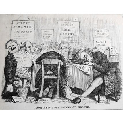 Our New York Board Of Health, original cartoon in Harper's Weekly August 5, 1865
