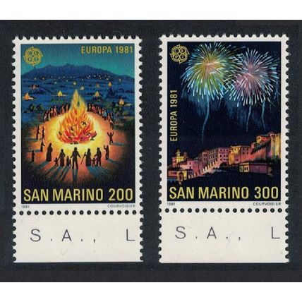 San Marino Europa Folklore 2v Bottom Margins 1981 MNH SG#1157-1158