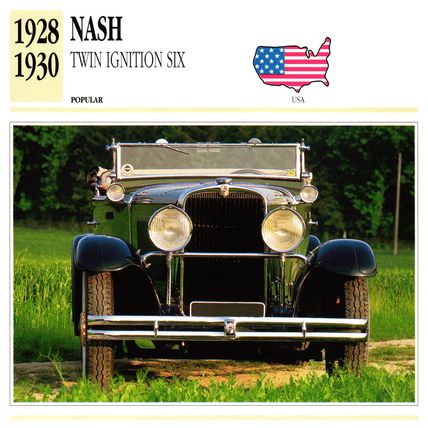 Collectors Club card. Classic Cars. Nash Twin Ignition Six