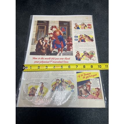 VTG Art 1944 Sat Evening Post Cartoon/Ad Cover Only Bordens Elsie The Cow,Bonds
