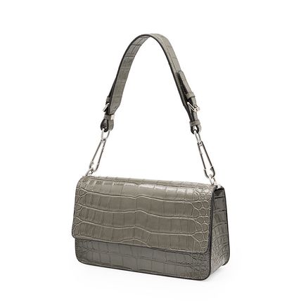 Genuine Leather Women's Handbag Beach Bag Simple Shoulder Bag Grey