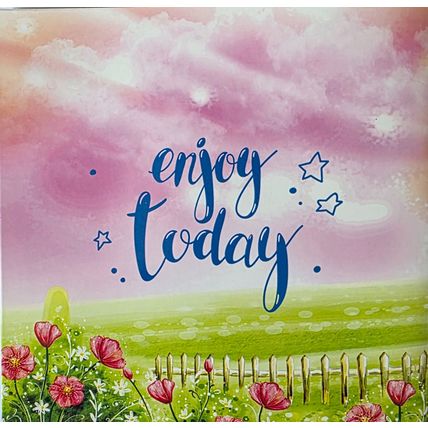 Handmade Diamond Art General Greetings Card with Spring Flowers Measures 6" x 6"