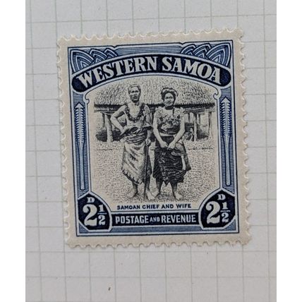Western Samoa 1935 Postage Stamp, 2.1/2d, Samoan Chief And Wife, Unfranked