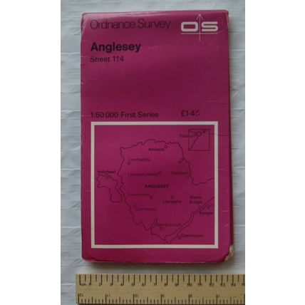 1974 OS first series map sheet 114 Anglesey