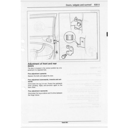 Saab 900 Body Repairs Workshop Manual 1993 199321149 PDF