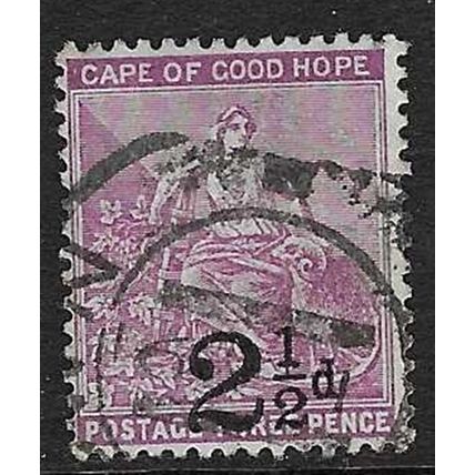 CAPE OF GOOD HOPE QV 1891 SURCAHRGE 2½d ON 3d USED SG55