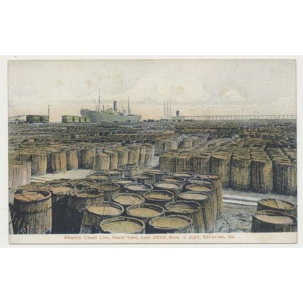 SAVANNAH Atlantic Coastline Resin Yard Pine Turpentine Ship early 20th C. RPPC