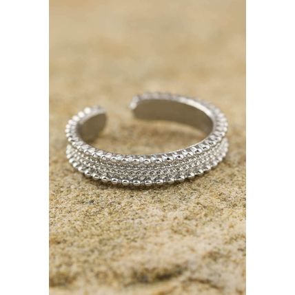 Silvery 3pcs Rhinestone Alloy Opening Ring Set