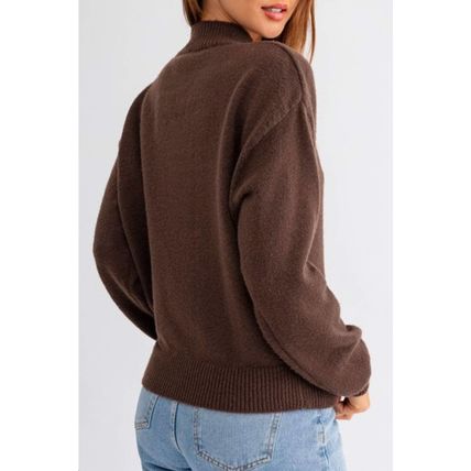 Coffee Western Howdy Boot Graphic High Neck Sweater
