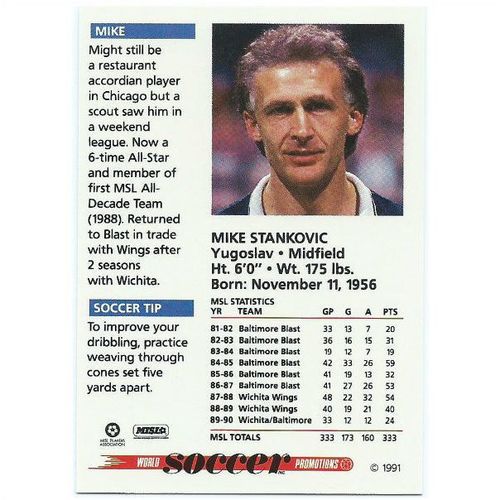 1991 Soccer Shots MSL - #049 - Mike Stankovic