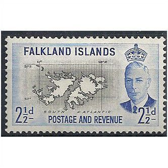 Falkland Islands 1952 SG175 2 1/2d Black & Ultramarine Mounted Mint .. .