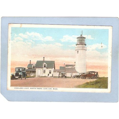 MA Cape Cod Highland Light North Truro w/Old Cars ma_box2~610