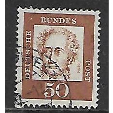 GERMANY BERLIN 1961 FAMOUS GERMANS 50pf BROWN GOETHE SG B203 FINE USED
