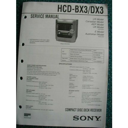 Sony HCD-BX3 / DX3 Service manual