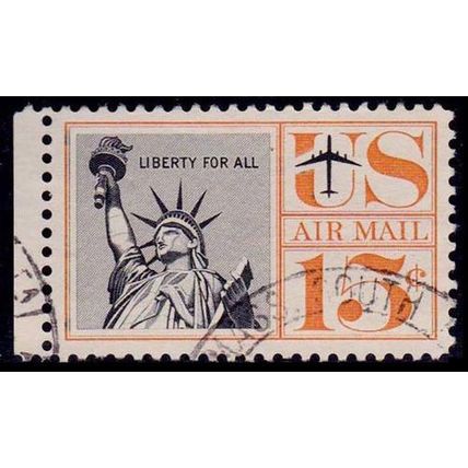 USA 1959 Air Mail Liberty 15c Used Stamp, Airmail