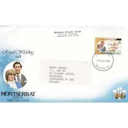 Montserrat 1983 Plymouth to Birmingham UK Illustrated Cover typed VGC