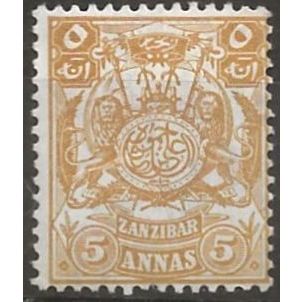 Zanzibar 1904 SG217 5a Yellow-Brown Mounted Mint .
