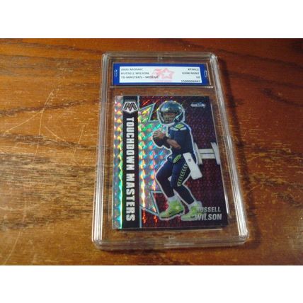 2021 Panini Mosaic, Graded Gem Mint 10, RUSSELL WILSON, TD Masters, Seahawks