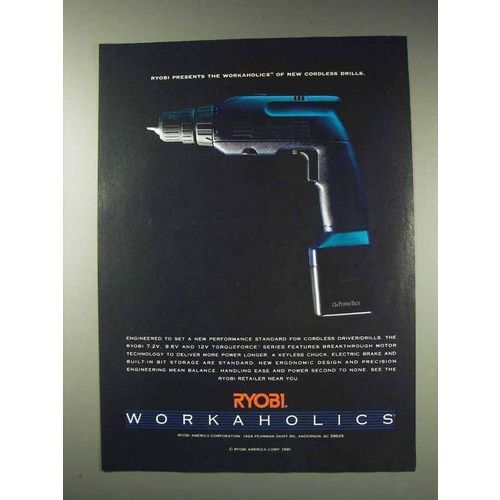 1991 Ryobi 12V Torqueforce Cordless Driver/Drill Ad