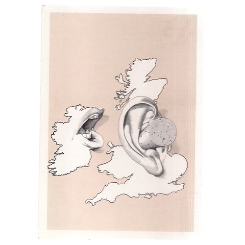 IRELAND SHOUTS by Bill Sanderson unused postcard. Free Speech on Ireland =