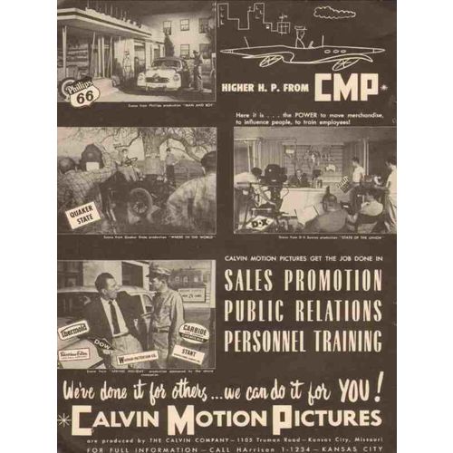 CALVIN COMPANY 1956 motion picture sales promotion training vintage ad