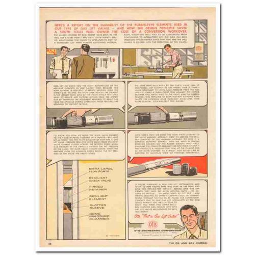 OTIS ENGINEERING CORP 1959 Durability gas lift valves oil vintage ad