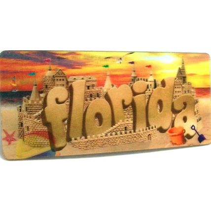 Florida Sandcastle 3D Fridge Magnet