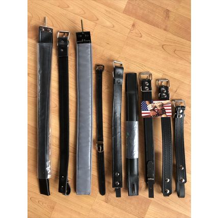 Mixed Variety Lot Black Leather Accordion Straps 9 Pieces LOT B !