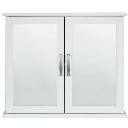 Argos Home Tongue & Groove Mirrored 2 Door Cabinet - White