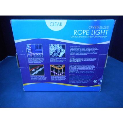 Crystallized Rope Light 18 Ft. Indoor / Outdoor with mounting hardware. 120V.