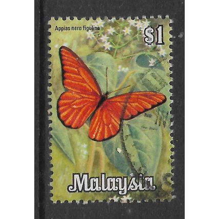 MALAYSIA 1970 BUTTERFLIES $1 APPIAS NERO SG 68 FINE USED
