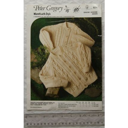 Vintage: Peter Gregory 624 cardigans, aran, 51-71 cm, 20-28 inch