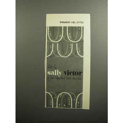 1951 Sally Victor Hats Advertisement
