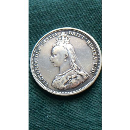 Queen Victoria 1887 Shilling .925 Sterling Silver Coin Collectable Coin