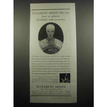 1933 Elizabeth Arden Cleansing Cream and Skin Tonic Advertisement